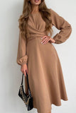 A-Line Tea Length Elastic Satin Dress CG0155 - COCOMELODY
