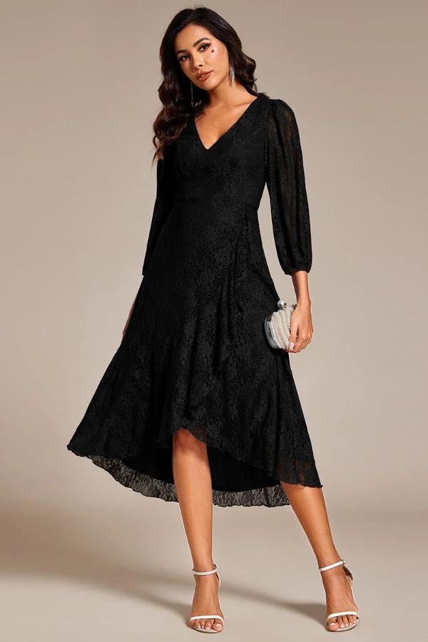 A-Line Midi Lace Dress CG0267 - COCOMELODY