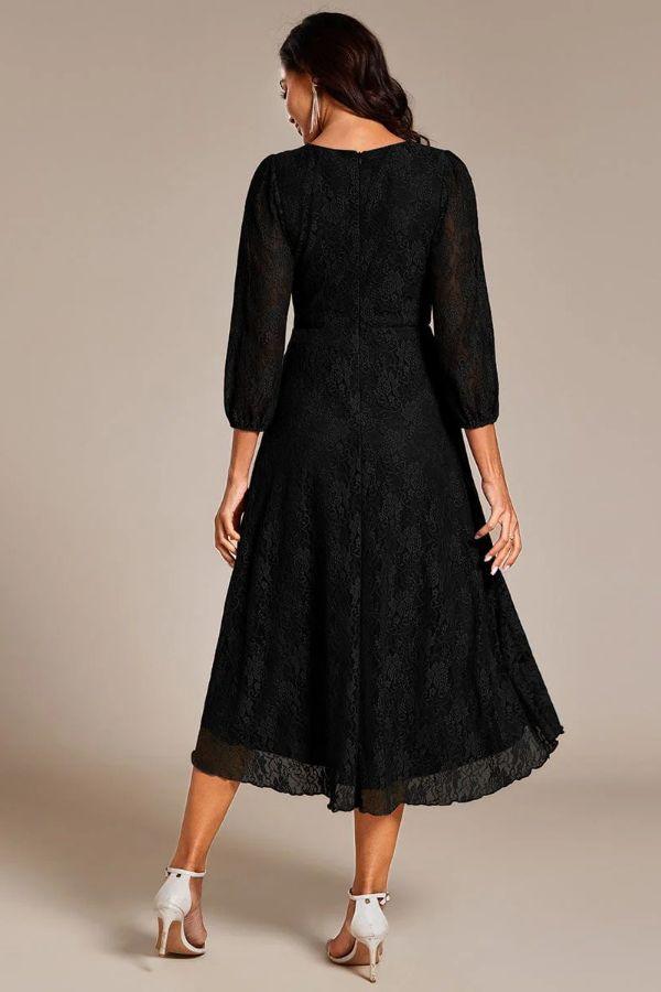 A-Line Midi Lace Dress CG0267 - COCOMELODY
