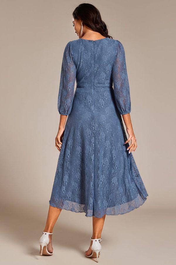 A-Line Midi Lace Dress CG0267 - COCOMELODY