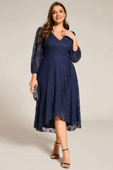 A-Line Midi Lace Dress CG0267 - COCOMELODY