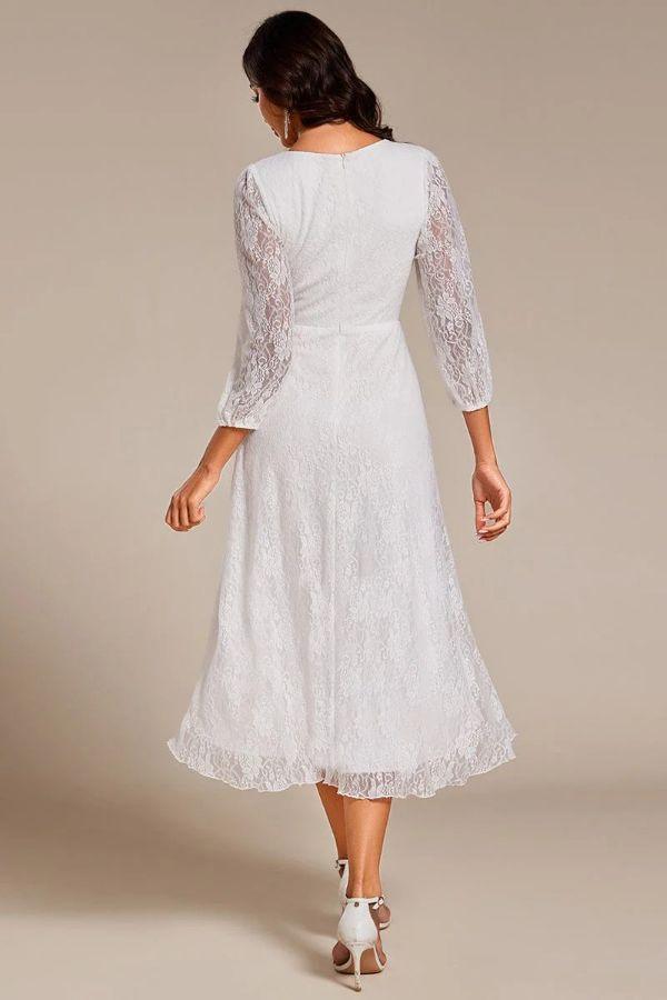 A-Line Midi Lace Dress CG0267 - COCOMELODY