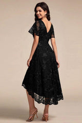 A-Line Midi Lace Dress CG0268 - COCOMELODY