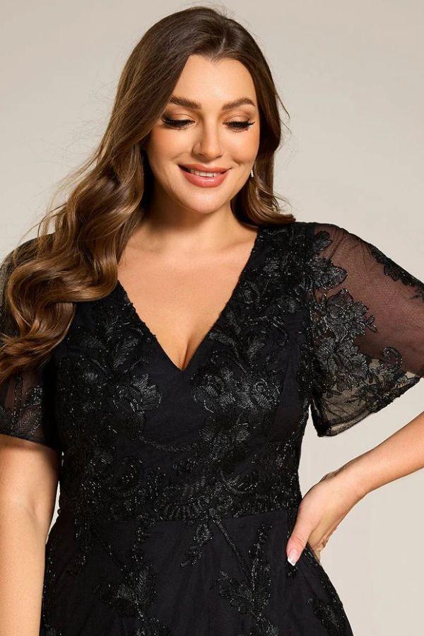 A-Line Midi Lace Dress CG0268 - COCOMELODY