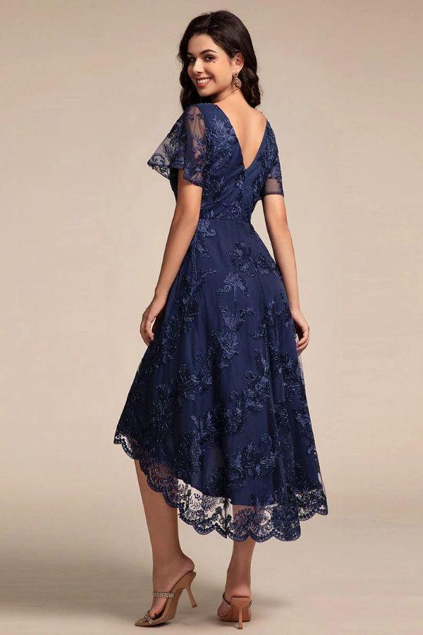 A-Line Midi Lace Dress CG0268 - COCOMELODY