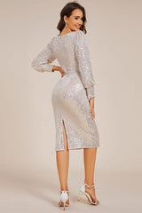 Sheath-Column Midi Sequined Dress CG0269 - COCOMELODY