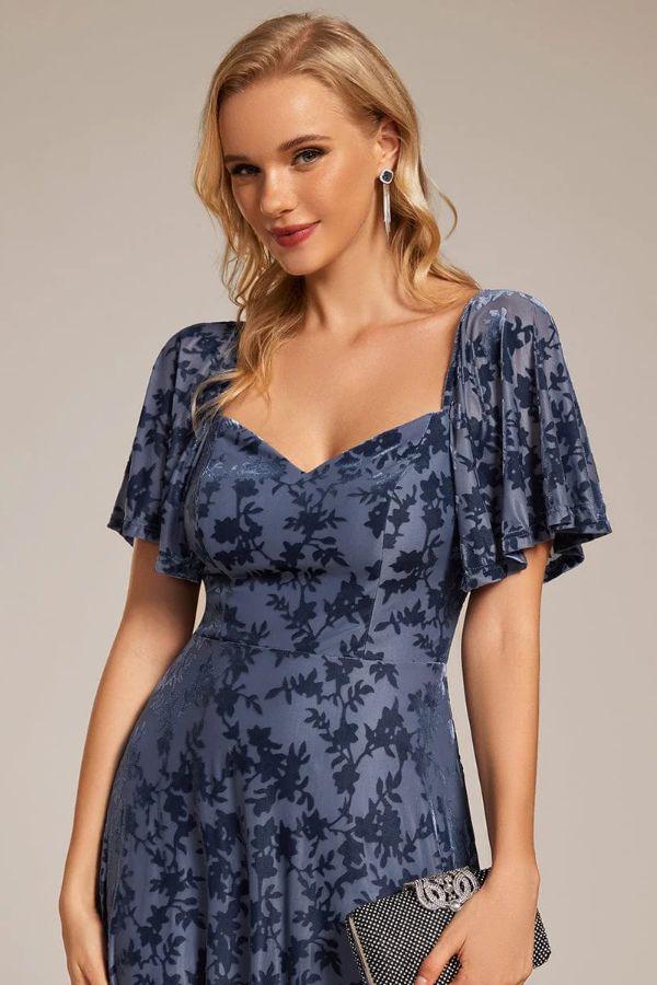 A-Line Midi Comprises Velvet Dress CG0270 - COCOMELODY