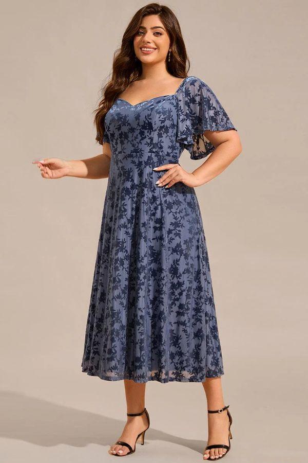 A-Line Midi Comprises Velvet Dress CG0270 - COCOMELODY