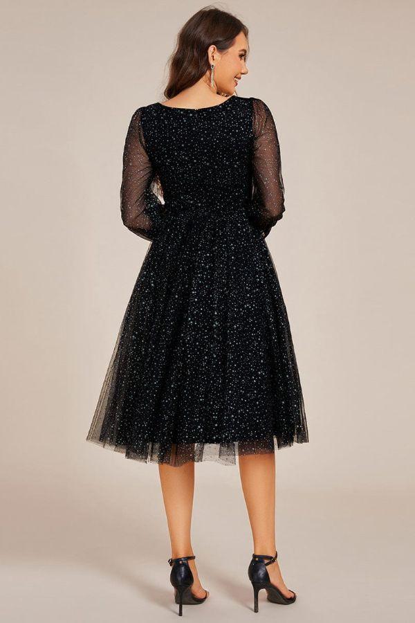 A-Line Midi Sparkling Tulle Dress CG0272 - COCOMELODY
