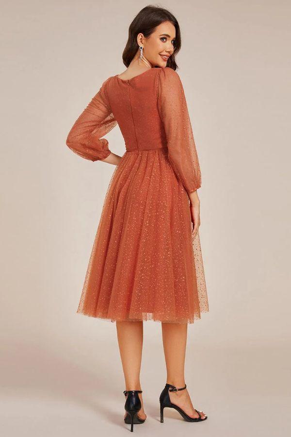 A-Line Midi Sparkling Tulle Dress CG0272 - COCOMELODY