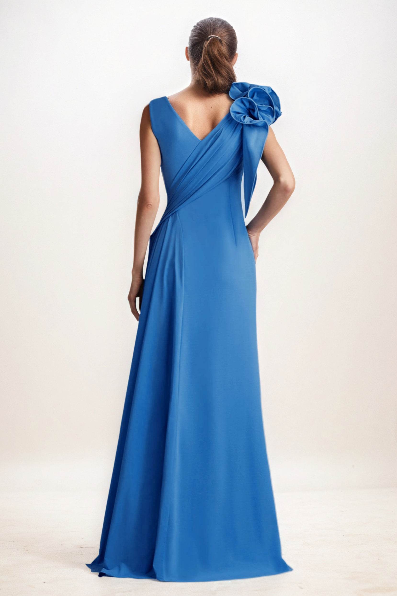 A-Line Maxi Elastic Cloth Wedding Guest Dress CG0275 - COCOMELODY