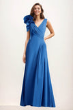 A-Line Maxi Elastic Cloth Wedding Guest Dress CG0275 - COCOMELODY