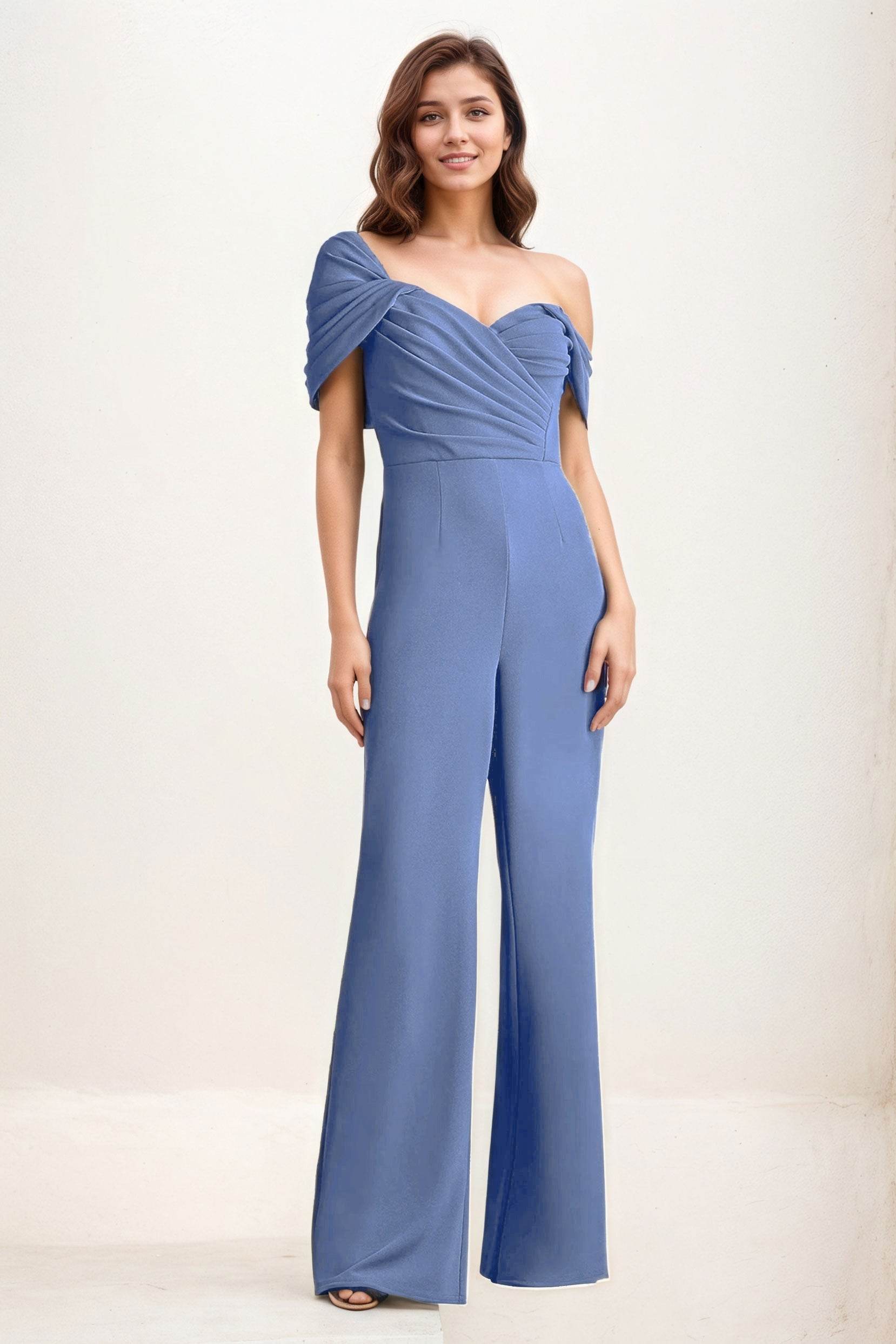 Jumpsuit Maxi Elastic Cloth Wedding Guest Dress CG0276 - COCOMELODY