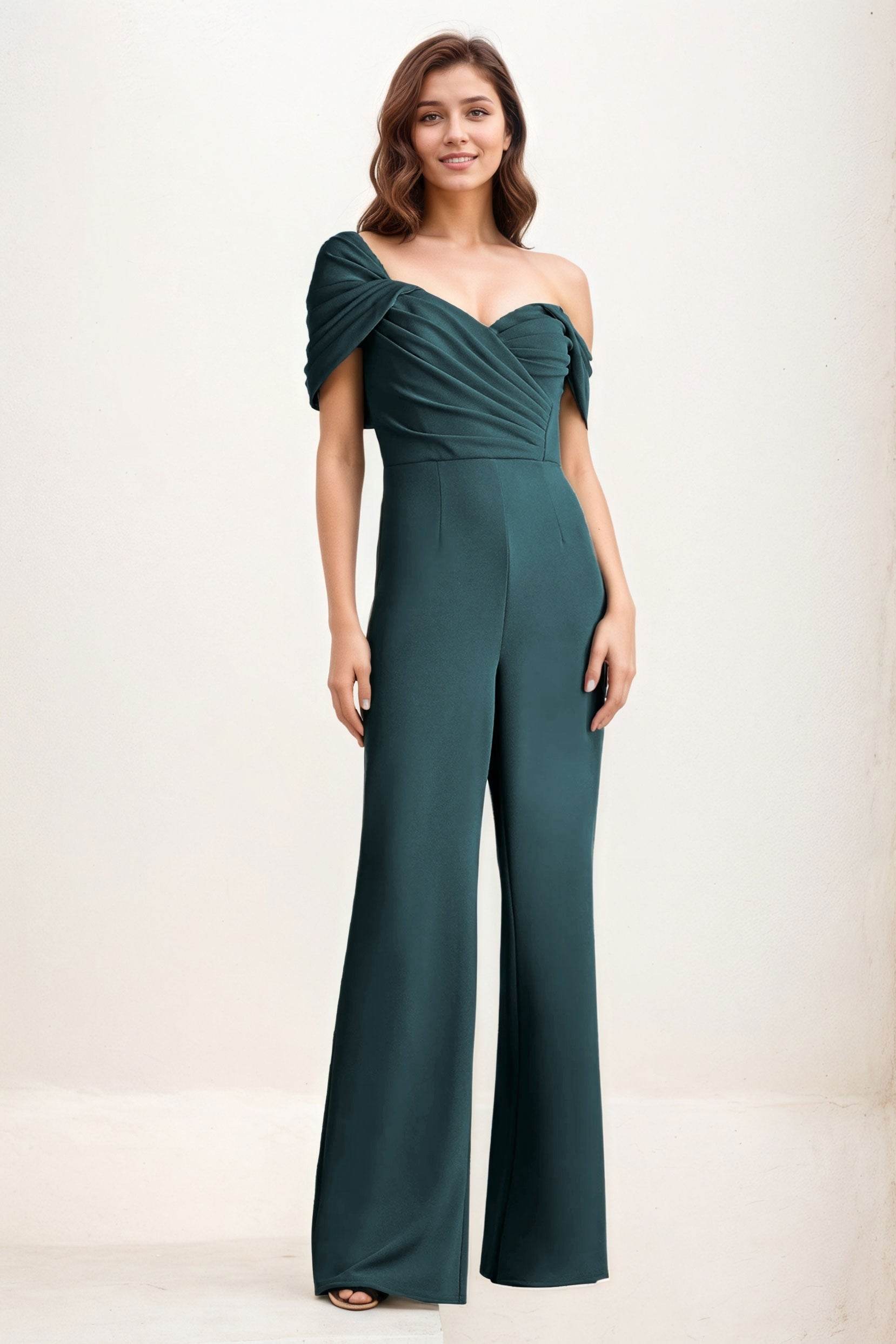 Jumpsuit Maxi Elastic Cloth Wedding Guest Dress CG0276 - COCOMELODY