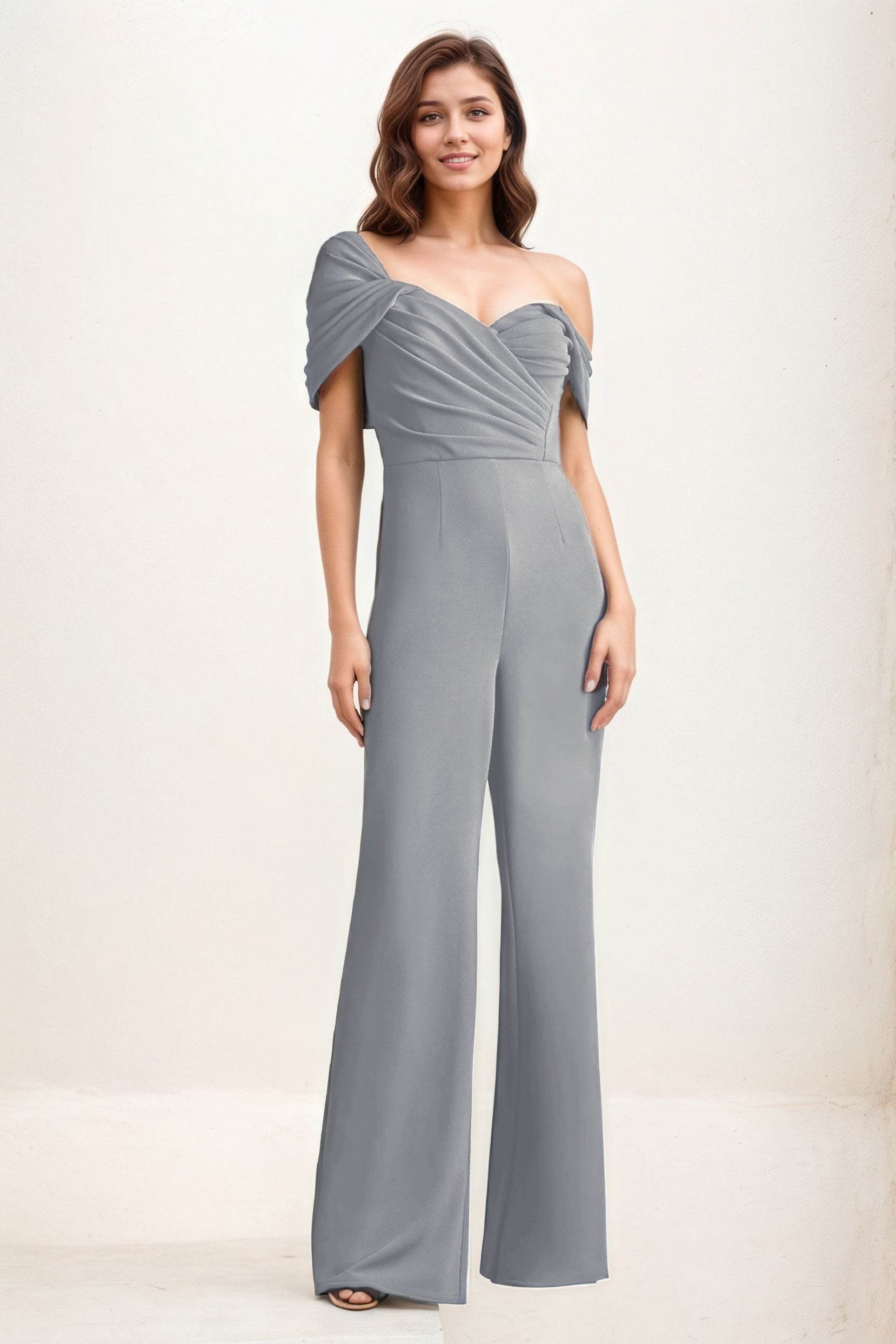 Jumpsuit Maxi Elastic Cloth Wedding Guest Dress CG0276 - COCOMELODY