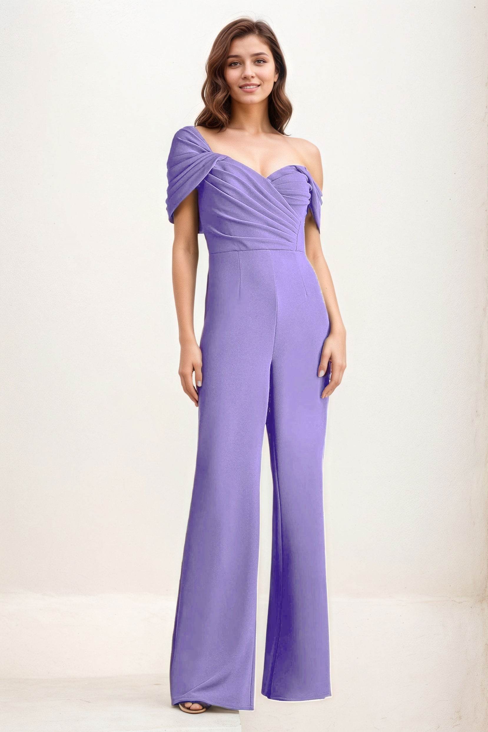 Jumpsuit Maxi Elastic Cloth Wedding Guest Dress CG0276 - COCOMELODY