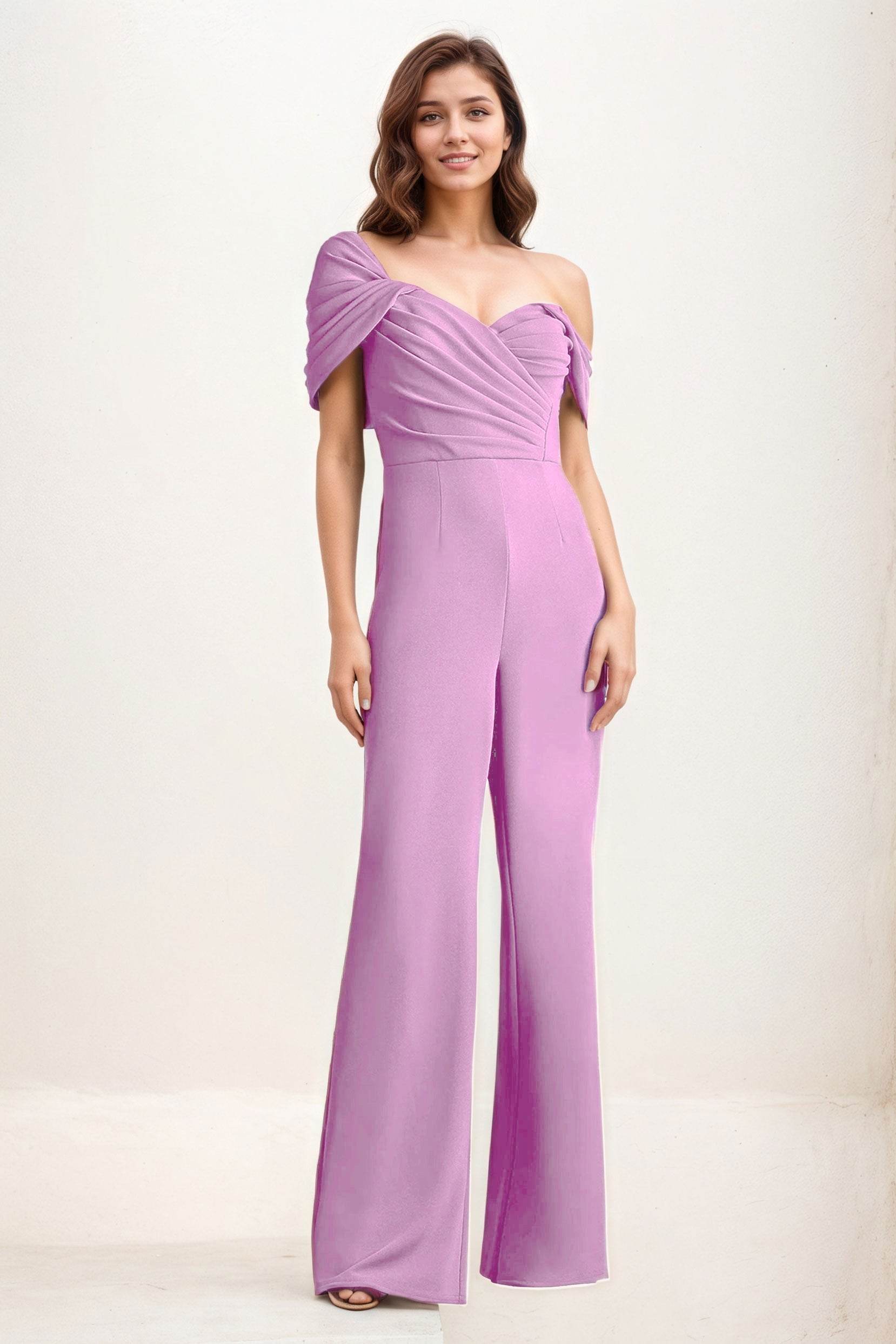 Jumpsuit Maxi Elastic Cloth Wedding Guest Dress CG0276 - COCOMELODY