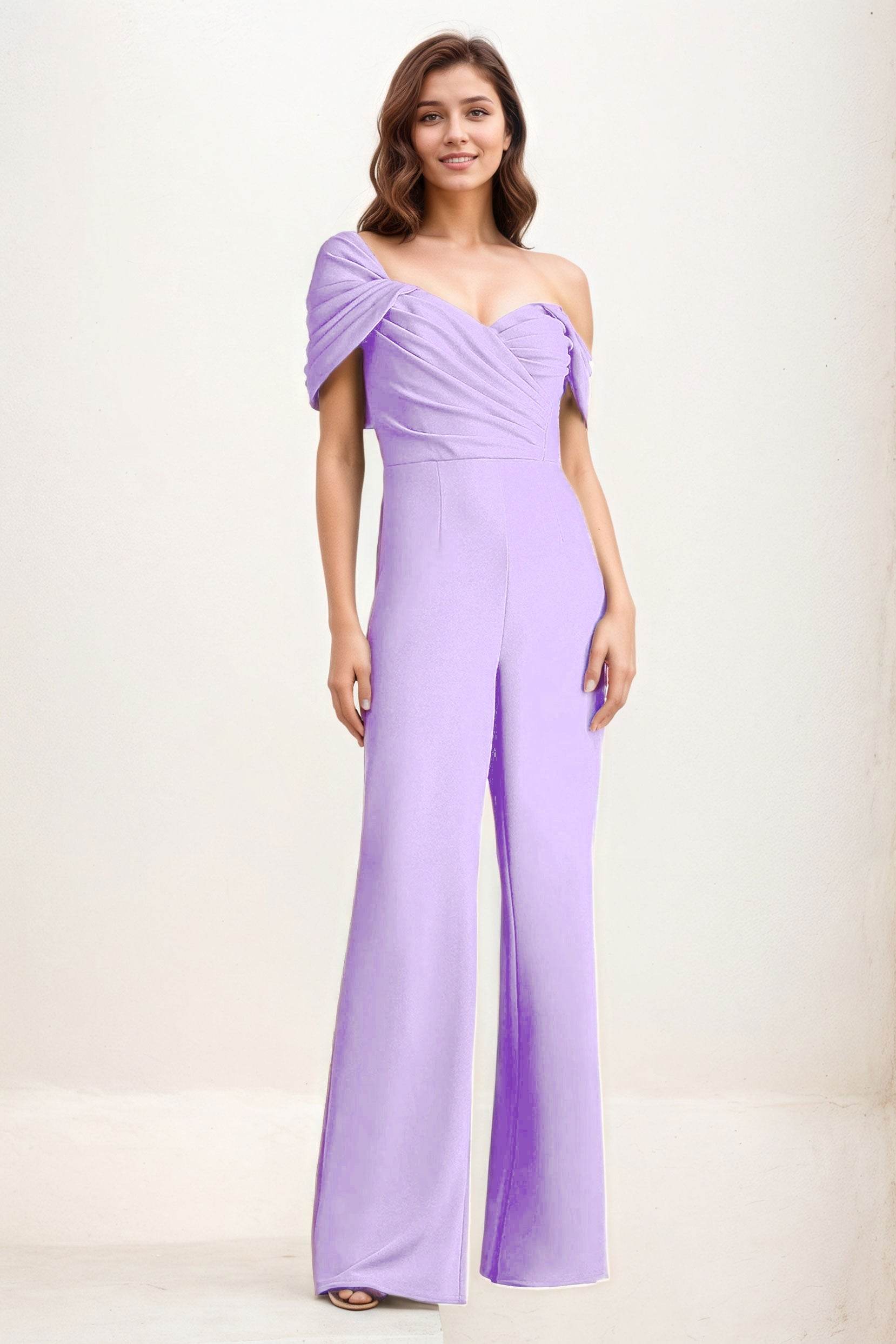 Jumpsuit Maxi Elastic Cloth Wedding Guest Dress CG0276 - COCOMELODY