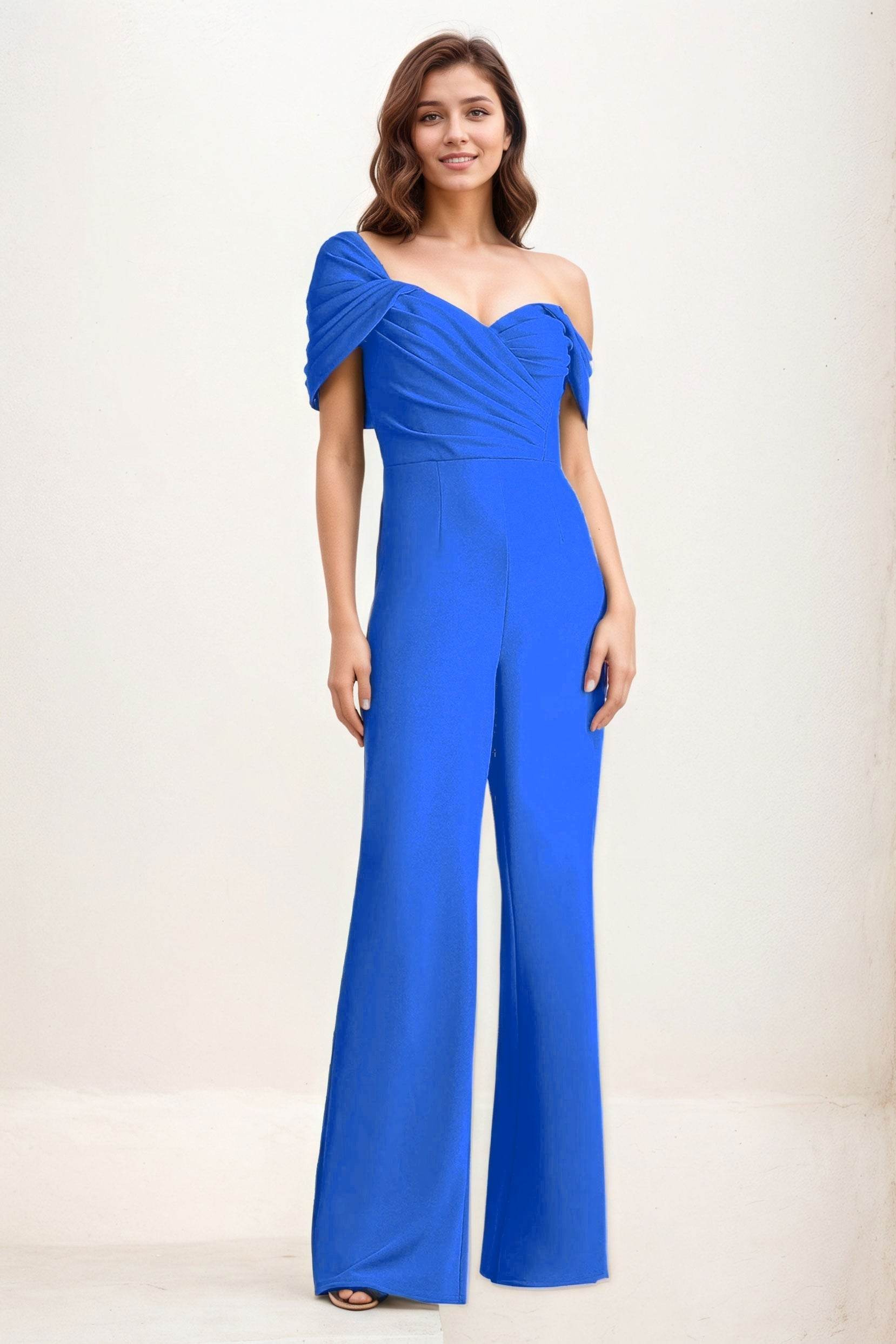Jumpsuit Maxi Elastic Cloth Wedding Guest Dress CG0276 - COCOMELODY
