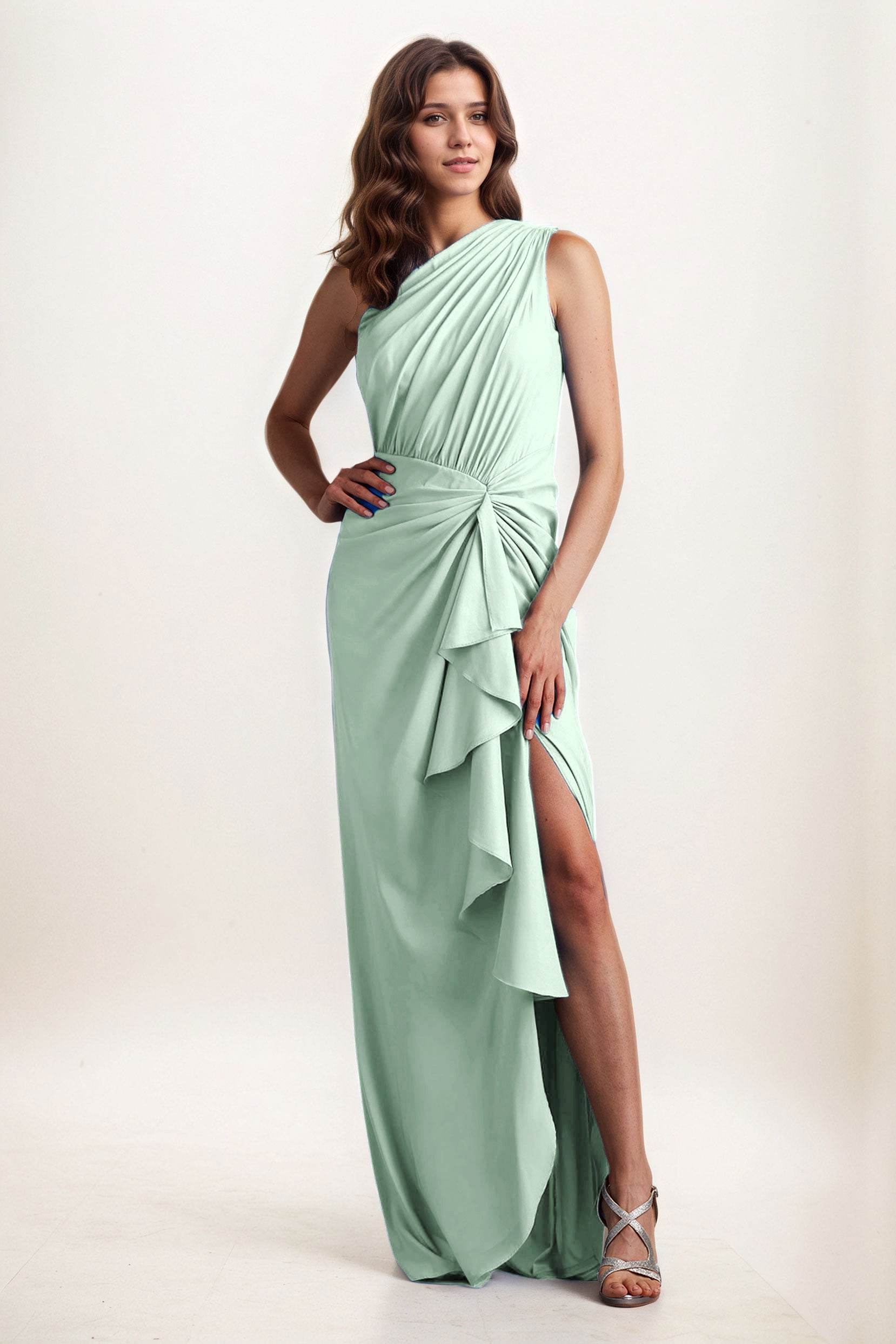 Sheath-Column Maxi Chiffon Wedding Guest Dress CG0282 - COCOMELODY