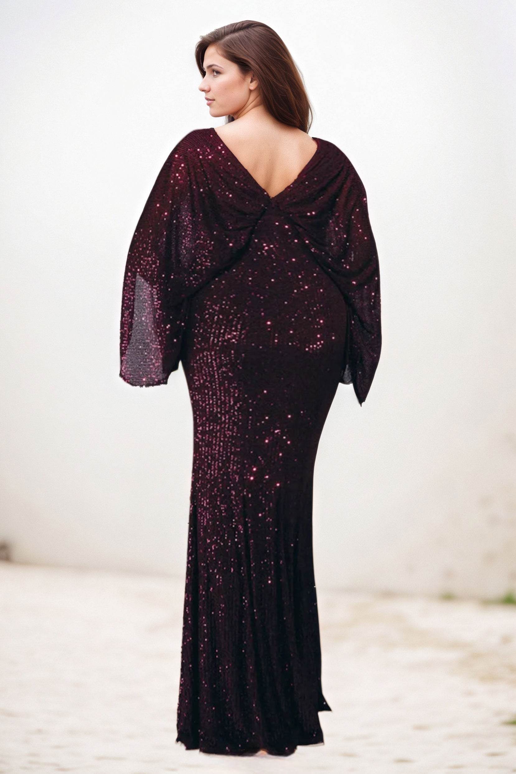 Sheath-Column Maxi Sequined Wedding Guest Dress CG0284 - COCOMELODY