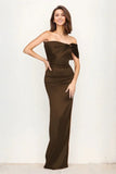 Trumpet-Mermaid Maxi Luxe Satin Wedding Guest Dress CG0294 - COCOMELODY