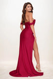 Trumpet-Mermaid Maxi Stretch Satin Wedding Guest Dress CG0296 - COCOMELODY
