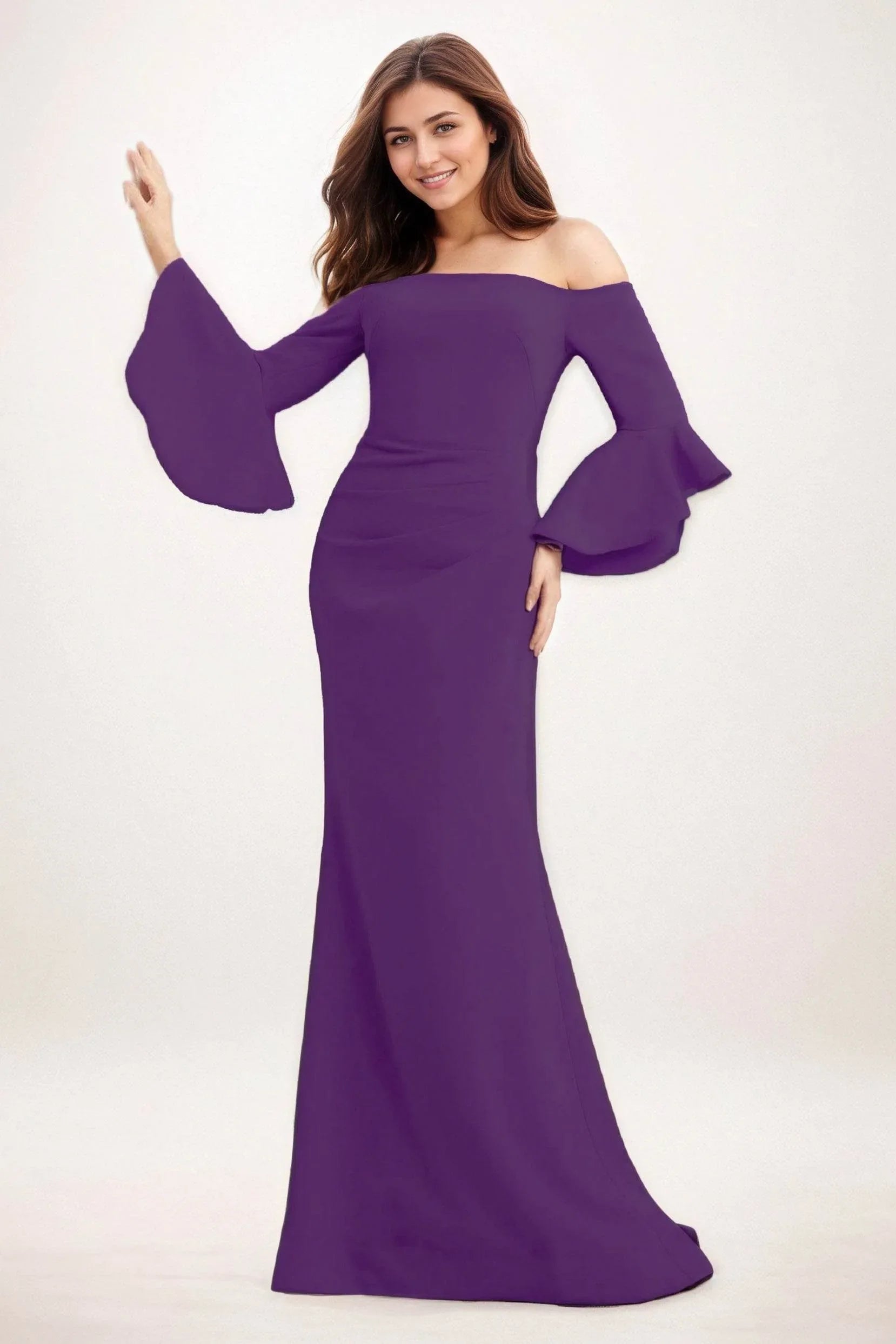 Trumpet-Mermaid Maxi Elastic Cloth Wedding Guest Dress CG0298 - COCOMELODY