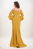 Trumpet-Mermaid Maxi Elastic Cloth Wedding Guest Dress CG0298 - COCOMELODY