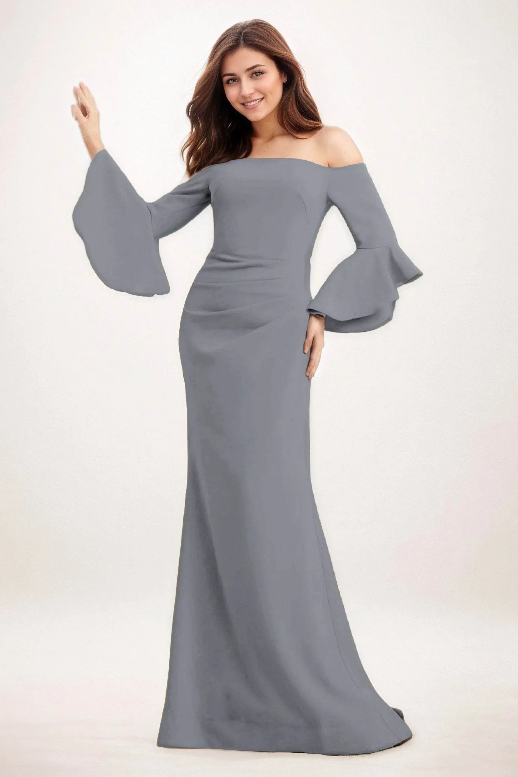 Trumpet-Mermaid Maxi Elastic Cloth Wedding Guest Dress CG0298 - COCOMELODY