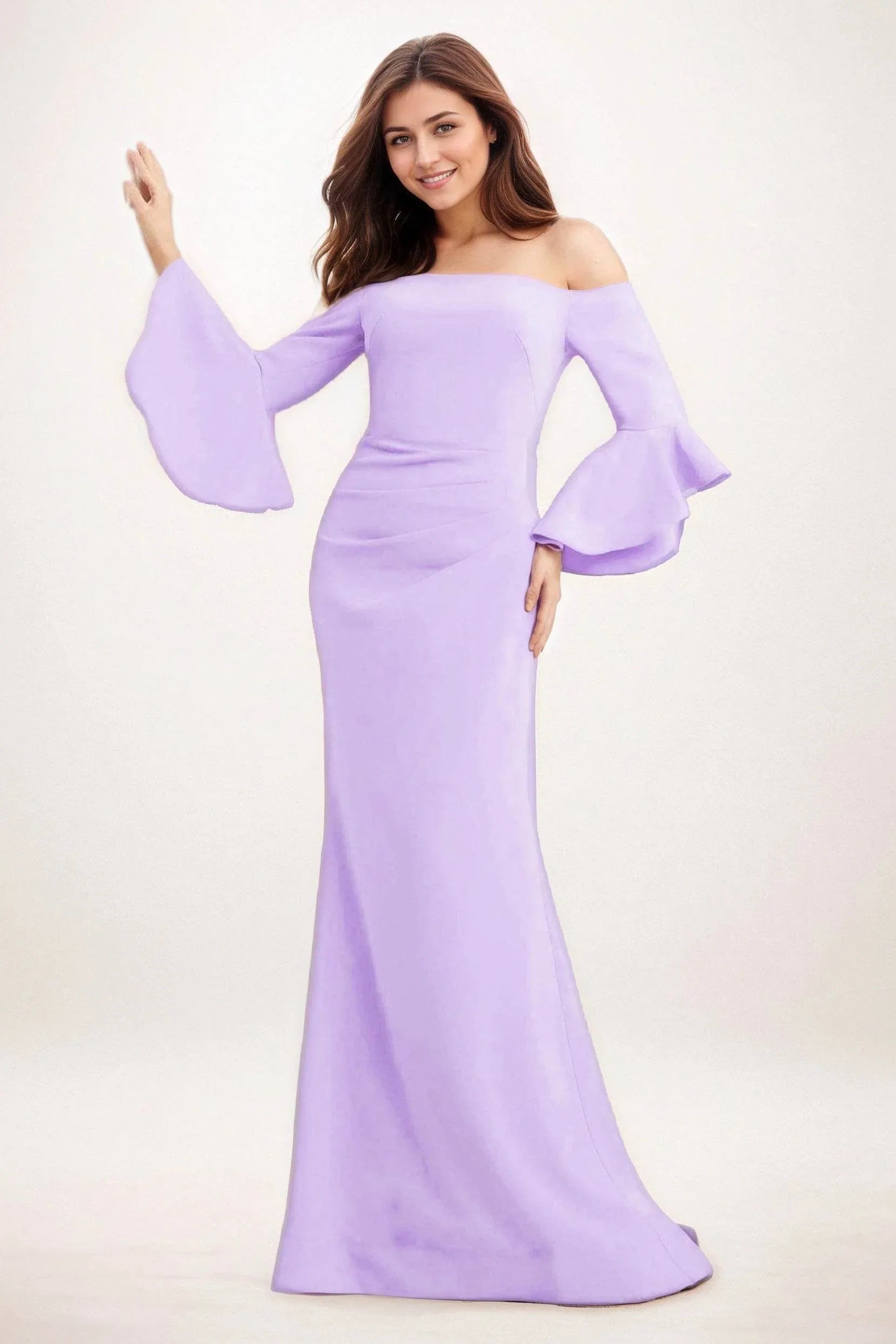 Trumpet-Mermaid Maxi Elastic Cloth Wedding Guest Dress CG0298 - COCOMELODY