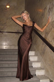 Sheath-Column Floor Length Acetate Satin Bridesmaid Dress CG0302BM