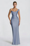 Sheath-Column Floor Length Acetate Satin Bridesmaid Dress CG0302BM
