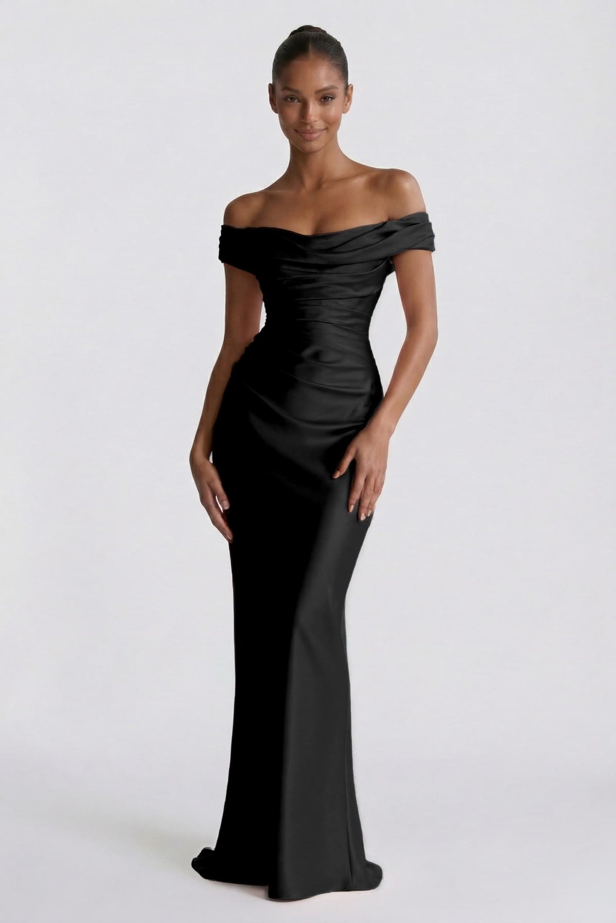 Sheath-Column Floor Length Acetate Satin Bridesmaid Dress CG0303BM