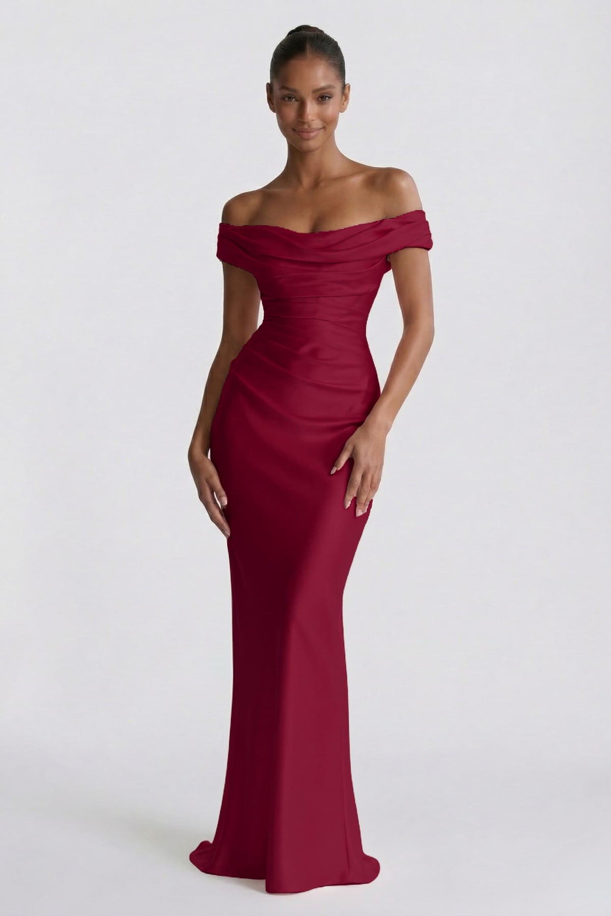Sheath-Column Floor Length Acetate Satin Bridesmaid Dress CG0303BM