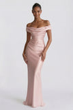 Sheath-Column Floor Length Acetate Satin Wedding Guest Dress CG0303