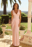 Sheath-Column Floor Length Acetate Satin Wedding Guest Dress CG0304