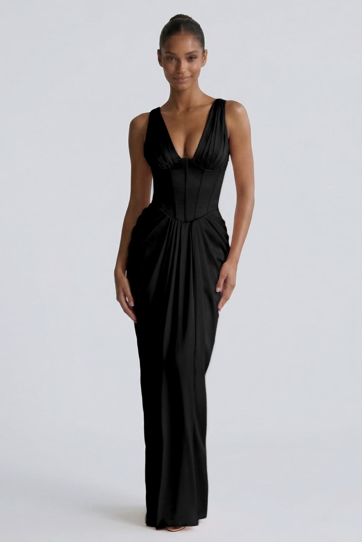 Sheath-Column Floor Length Acetate Satin Bridesmaid Dress CG0304BM