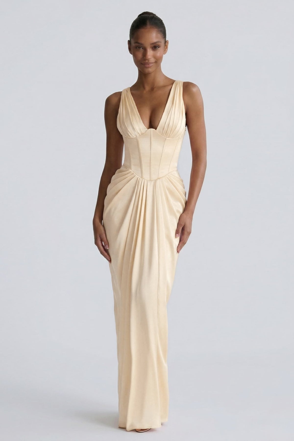Sheath-Column Floor Length Acetate Satin Bridesmaid Dress CG0304BM