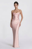 Sheath-Column Floor Length Acetate Satin Wedding Guest Dress CG0305