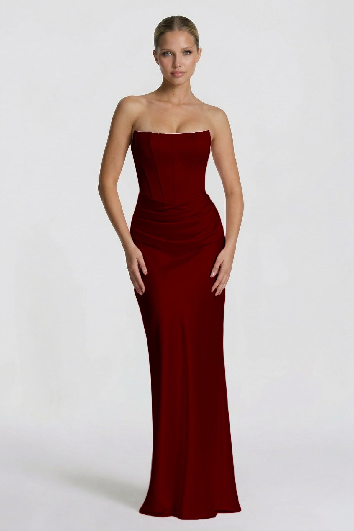 Sheath-Column Floor Length Acetate Satin Bridesmaid Dress CG0306BM