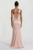 Sheath-Column Floor Length Acetate Satin Wedding Guest Dress CG0307