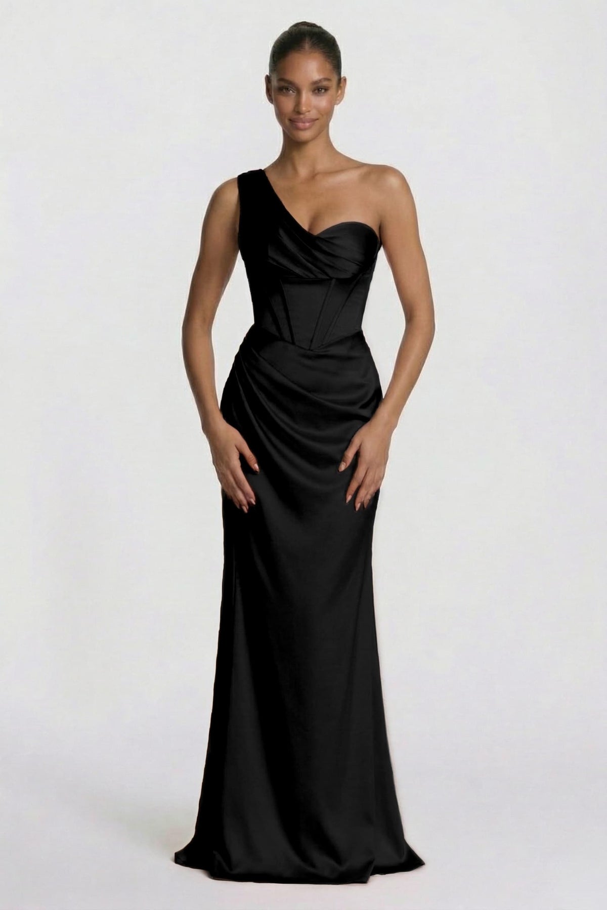 Sheath-Column Floor Length Acetate Satin Bridesmaid Dress CG0307BM