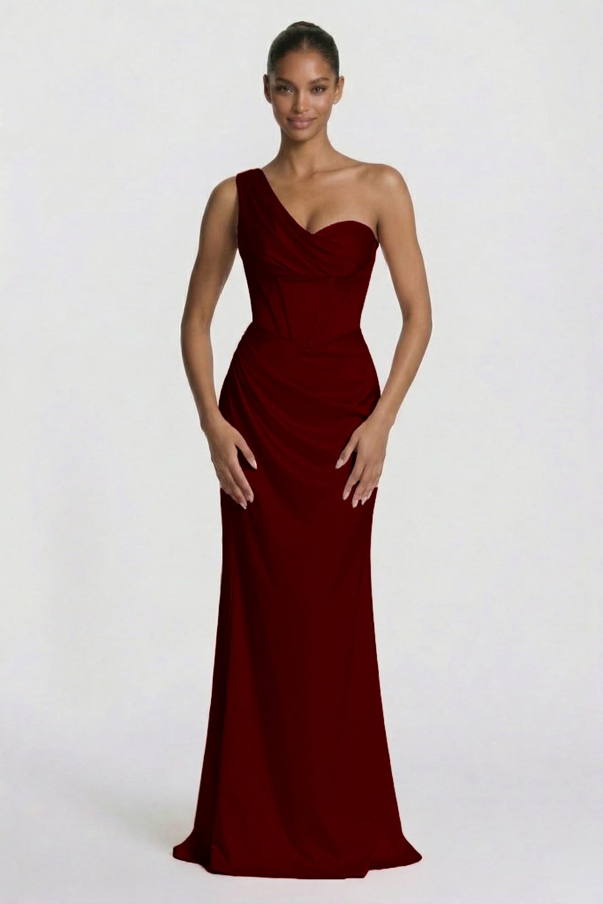 Sheath-Column Floor Length Acetate Satin Bridesmaid Dress CG0307BM