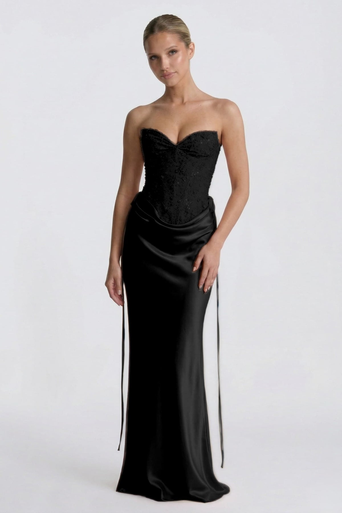 Sheath-Column Floor Length Acetate Satin Bridesmaid Dress CG0308BM