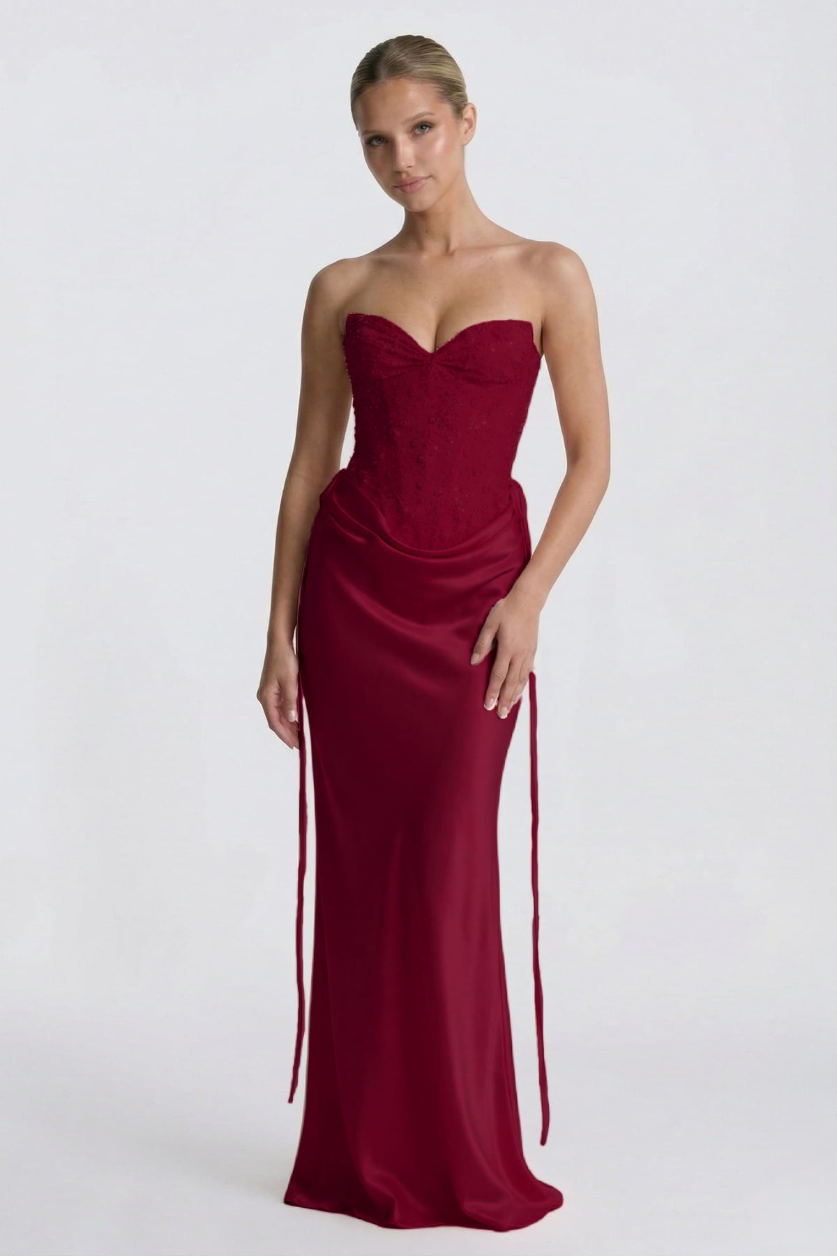 Sheath-Column Floor Length Acetate Satin Bridesmaid Dress CG0308BM