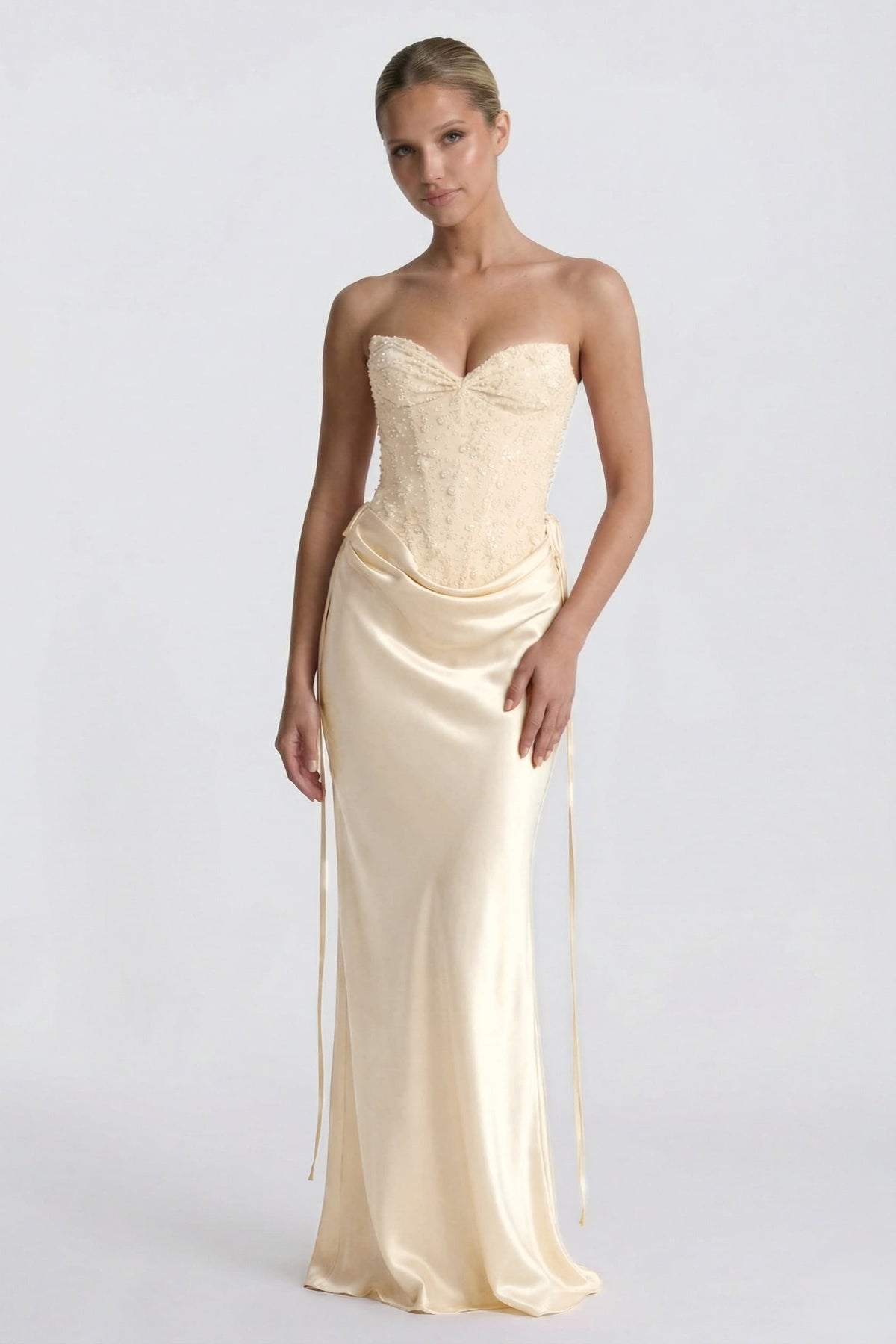 Sheath-Column Floor Length Acetate Satin Bridesmaid Dress CG0308BM