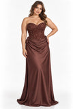 Sheath-Column Floor Length Acetate Satin Wedding Guest Dress CG0308