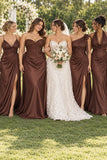 Sheath-Column Floor Length Acetate Satin Wedding Guest Dress CG0308