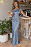 Sheath-Column Floor Length Acetate Satin Bridesmaid Dress CG0309BM